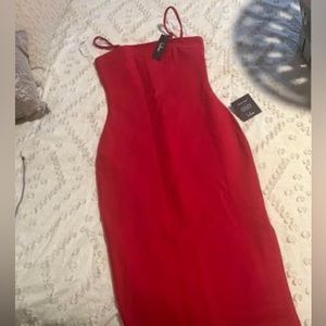 Red midi bodycon dress